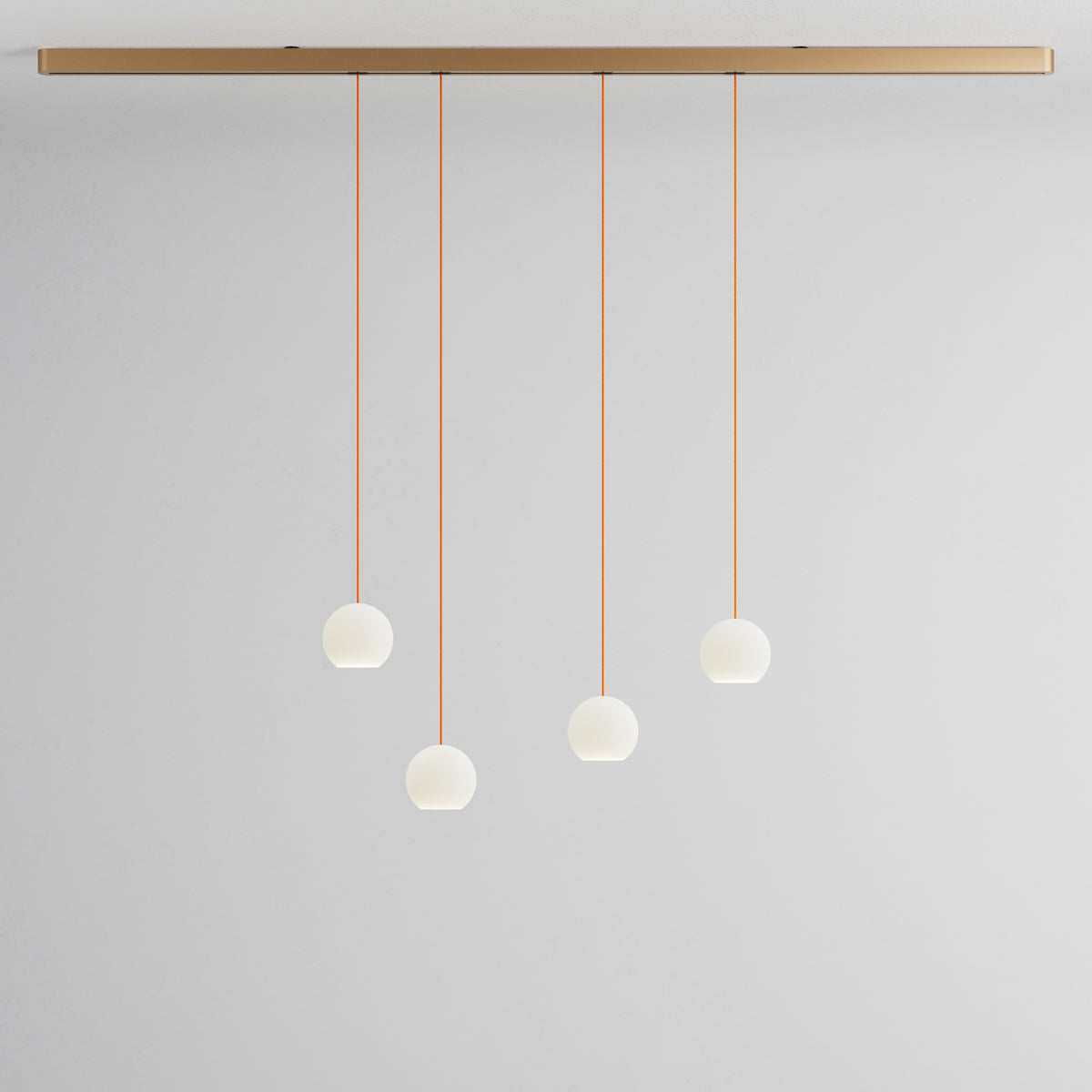 Komot, Pendelleuchte KOS Quattro 200cm, Gold-Orange, Produktbild kleines Glas