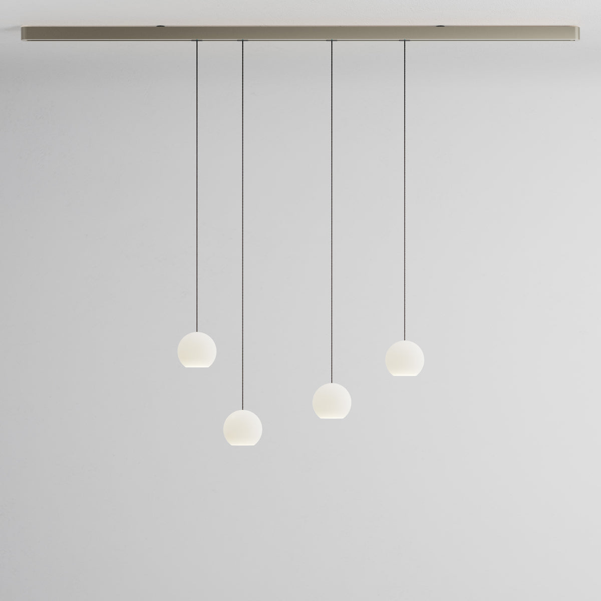 Komot, Pendelleuchte KOS Quattro 200cm, Nickel-Schwarz, Produktbild kleines Glas