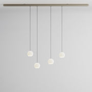 Komot, Pendelleuchte KOS Quattro 200cm, Nickel-Schwarz, Produktbild kleines Glas