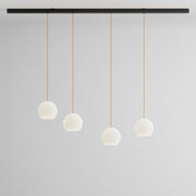 Komot, Pendelleuchte KOS Quattro 200cm, Schwarz-Orange, Produktbild großes Glas