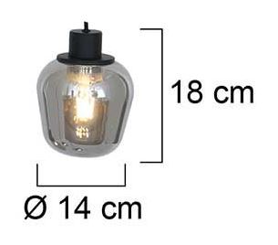 Pendelleuchte Rauchglas klein