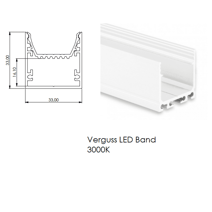 LUX-IT, LED-Profil Selli 33x33mm, Profilansicht, technische Lichtplanung