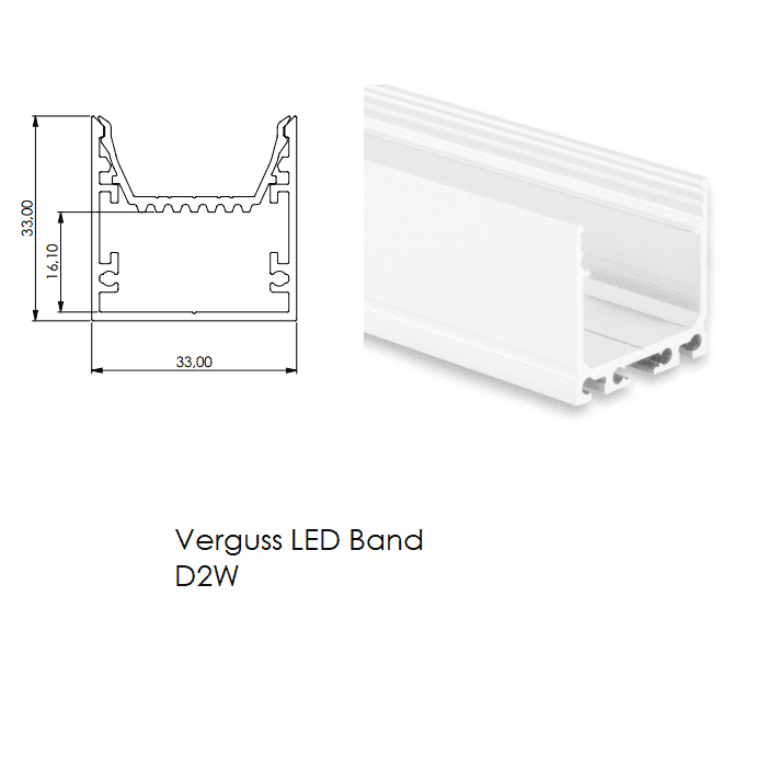 LUX-IT, LED-Profil Selli 33x33mm, Produktbild, hochwertige LED Beleuchtung