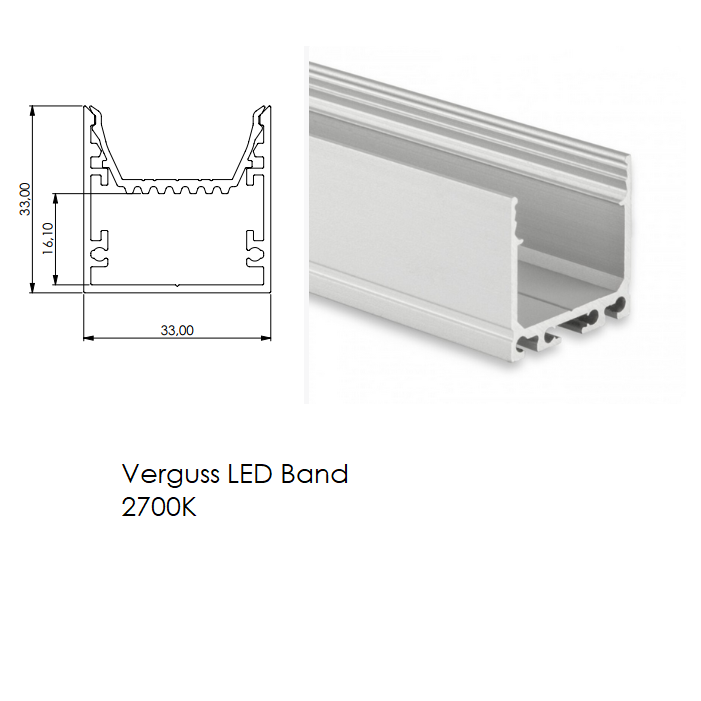 LED-Profil Selli 33x33mm