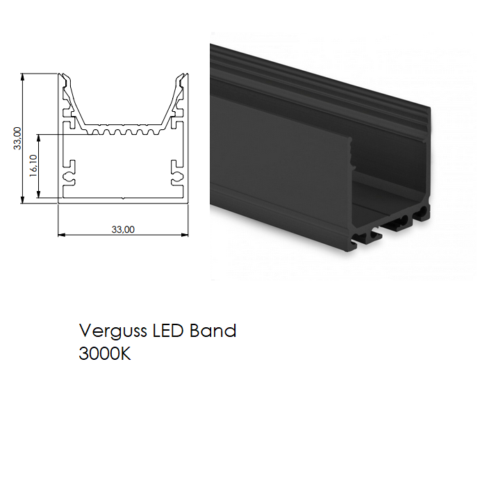 LED-Profil Selli 33x33mm