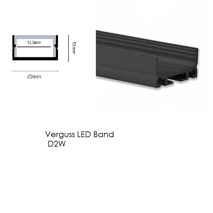 LED-Verguss Profil Vera 20x12mm