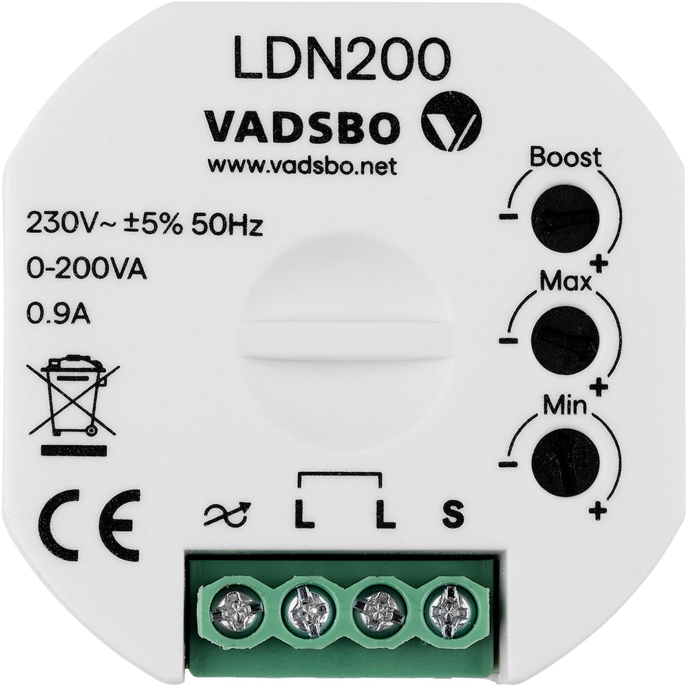 LDN200 Tastdimmer 0-200 Watt ohne Nullleiter