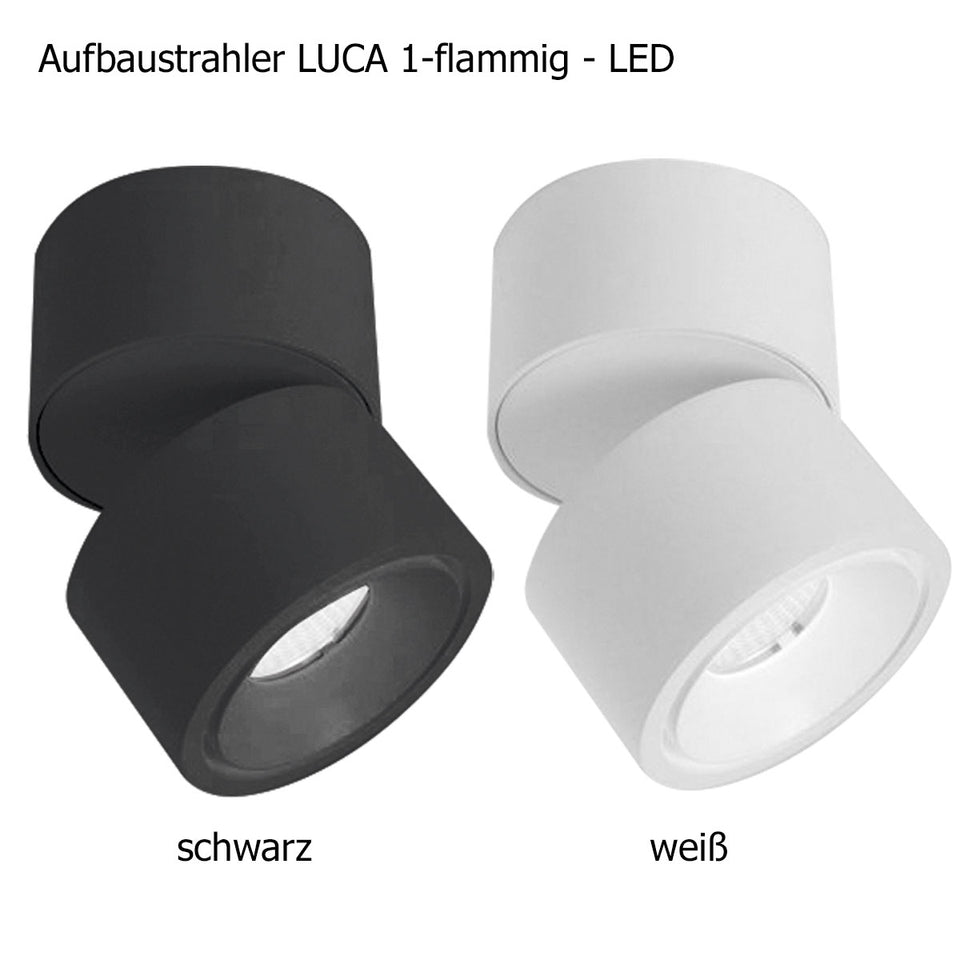 Sonluce, Aufbaustrahler Luca 1-flammig, Varianten, flexible Lichtlösung