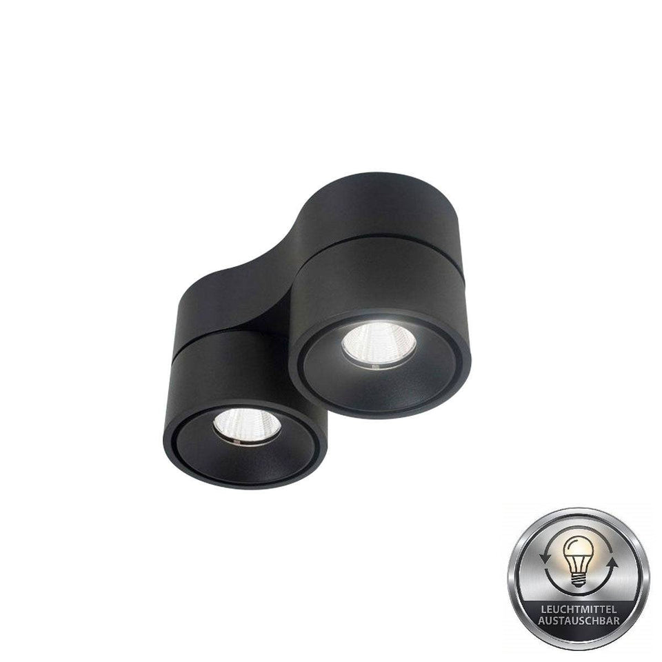 Sonluce, Aufbaustrahler Luca Pro Mini 2-flammig, Schwarz, Produktbild
