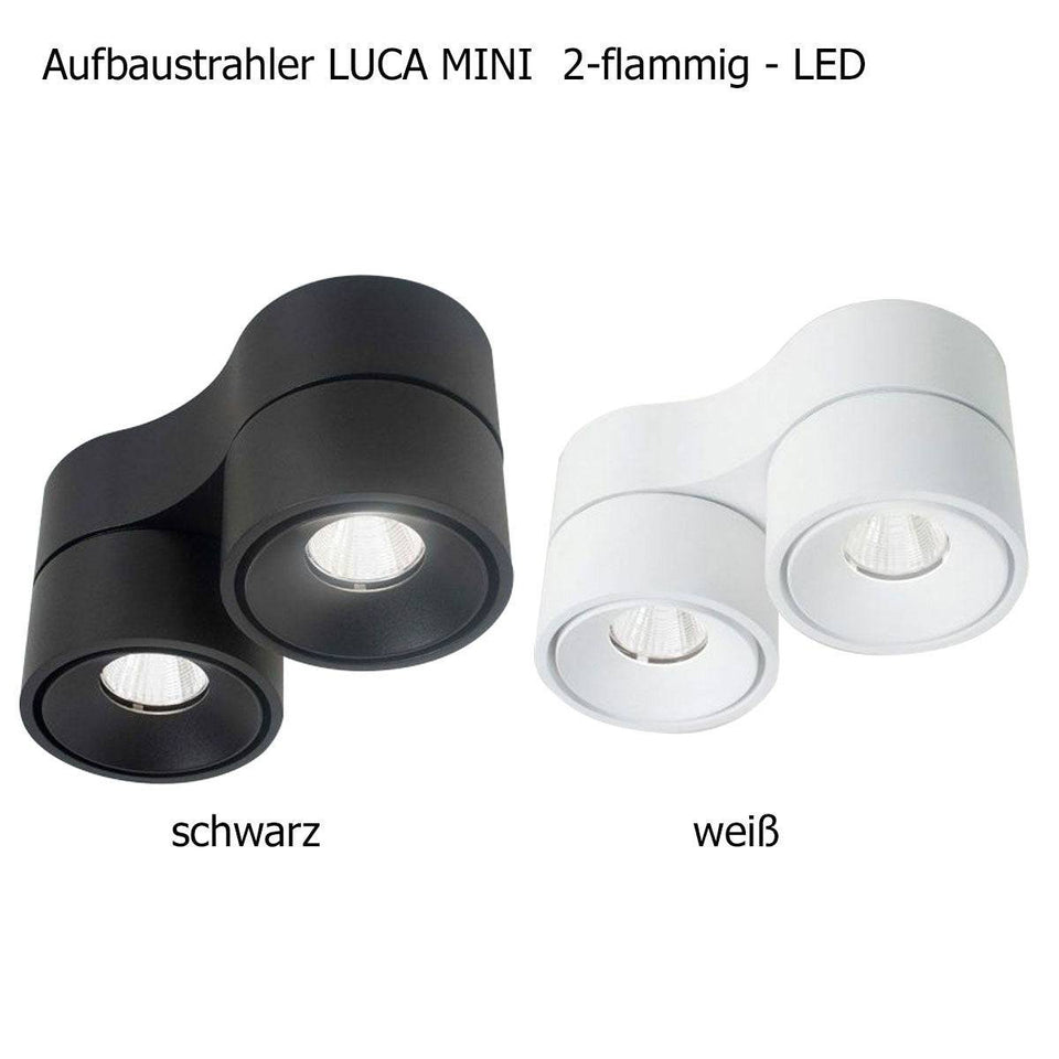 Sonluce, Aufbaustrahler Luca Mini 2-flammig, Varianten, flexible Lichtlösung