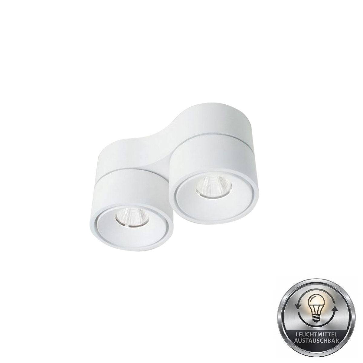 Sonluce, Aufbaustrahler Luca Pro Mini 2-flammig, Weiss, Produktbild