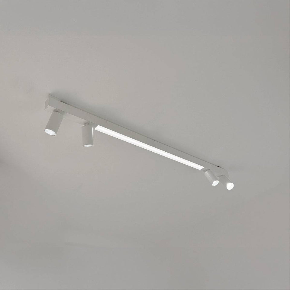 Weiße Deckenleuchte Trinity Pro 130cm mit Strahler für stilvolle Beleuchtung