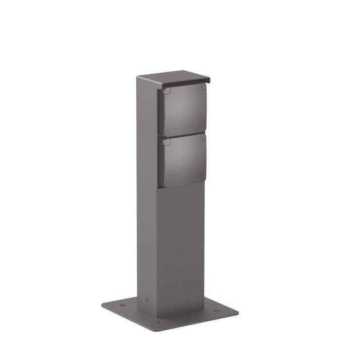 PSM Lighting, NIKE Steckdosensäule, Braun 2-fach, Produktbild