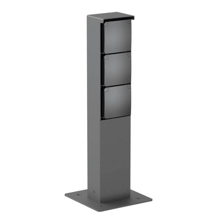 PSM Lighting, NIKE Steckdosensäule, Anthrazit 3-fach, Produktbild