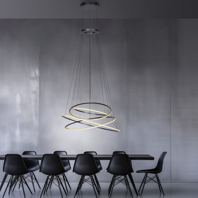 Pure, Pendelleuchte E-Flying, Raumbild, moderne Raumbeleuchtung