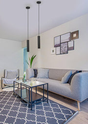 Moderne Pendelleuchte Pipe im Wohnzimmer