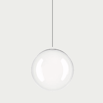 Glas-Pendelleuchte Random Solo in Weiß, moderne Raumbeleuchtung