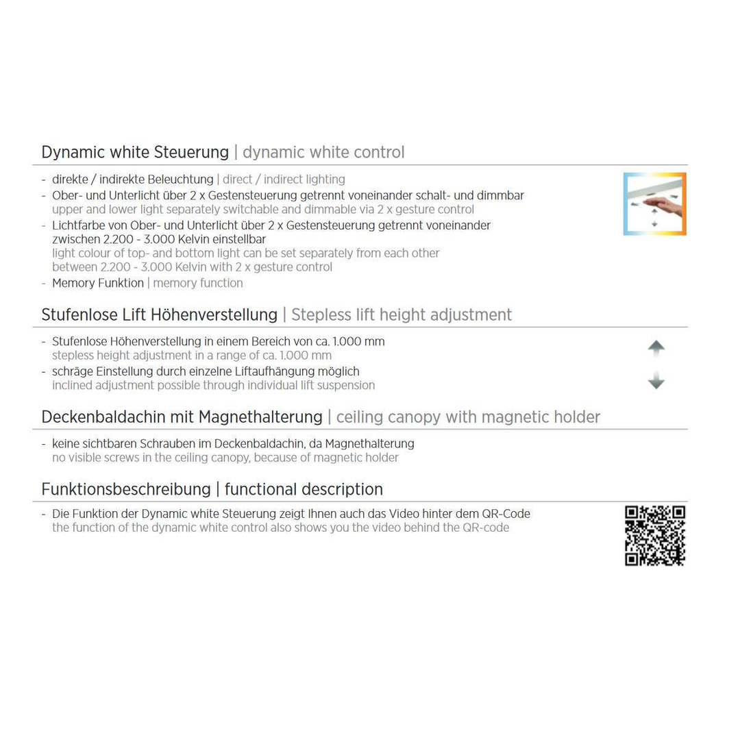 1x Pendelleuchte Runa 132cm, schwarz, Retourenartikel