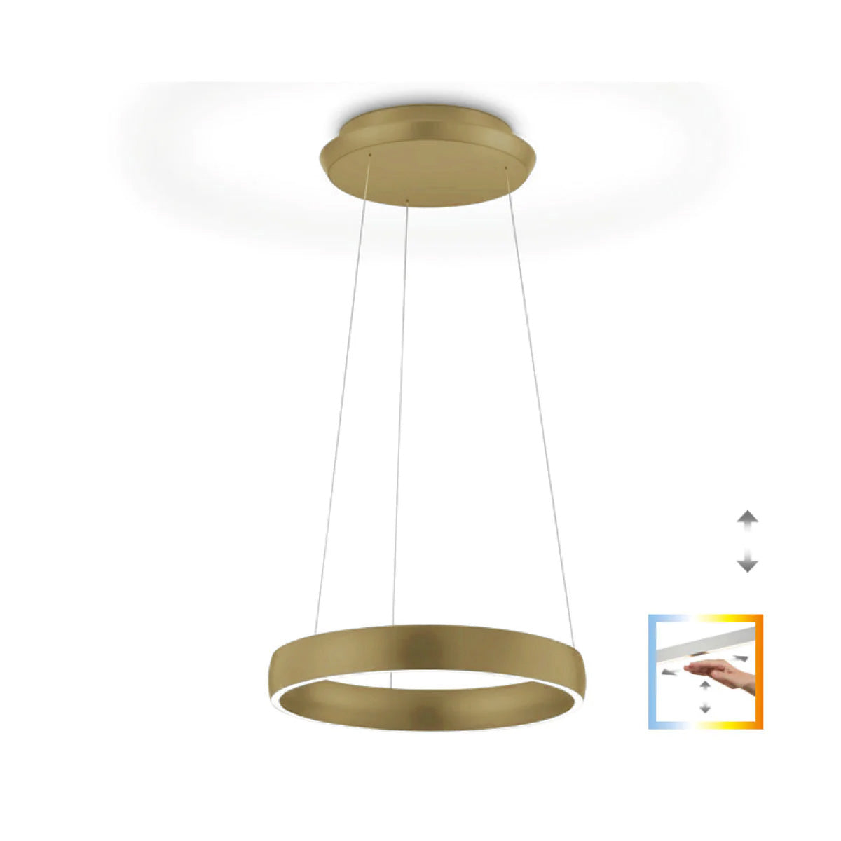 GKS Knapstein, Pendelleuchte Sara, Gold 40cm, moderne Lichtlösung