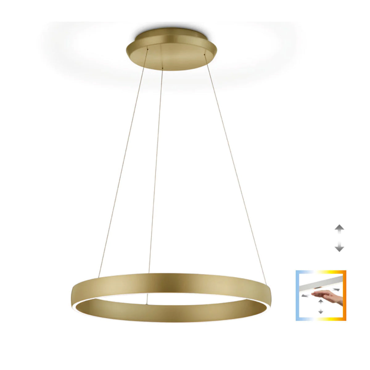 GKS Knapstein, Pendelleuchte Sara, Gold 60cm, moderne Pendelleuchte