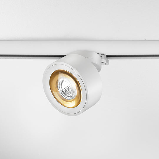 DLS Lighting, 3-Phasen Stromschienenstrahler Clippo Optic, Weiss-Gold, stilvolle Schienenbeleuchtung