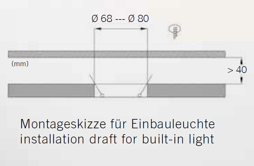 Bopp, One Einbaustrahler, Skizze, technische Lichtplanung