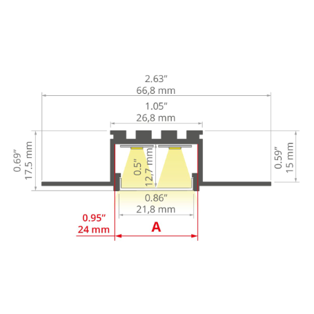LED-Flügeleingipsprofil IN TRIMLESS SLIM