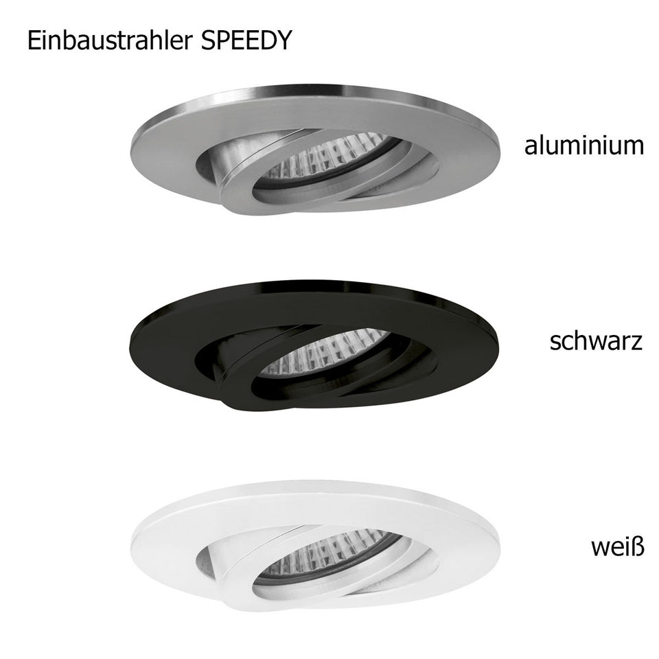 Sonluce, Einbaustrahler Speedy, Variantenbild, moderne Einbaubeleuchtung