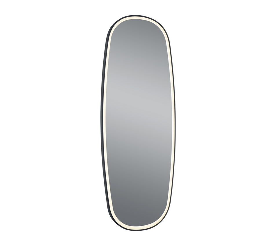Mirrors&More, Spiegel Diana Oval, Schwarz, moderner Lichtspiegel