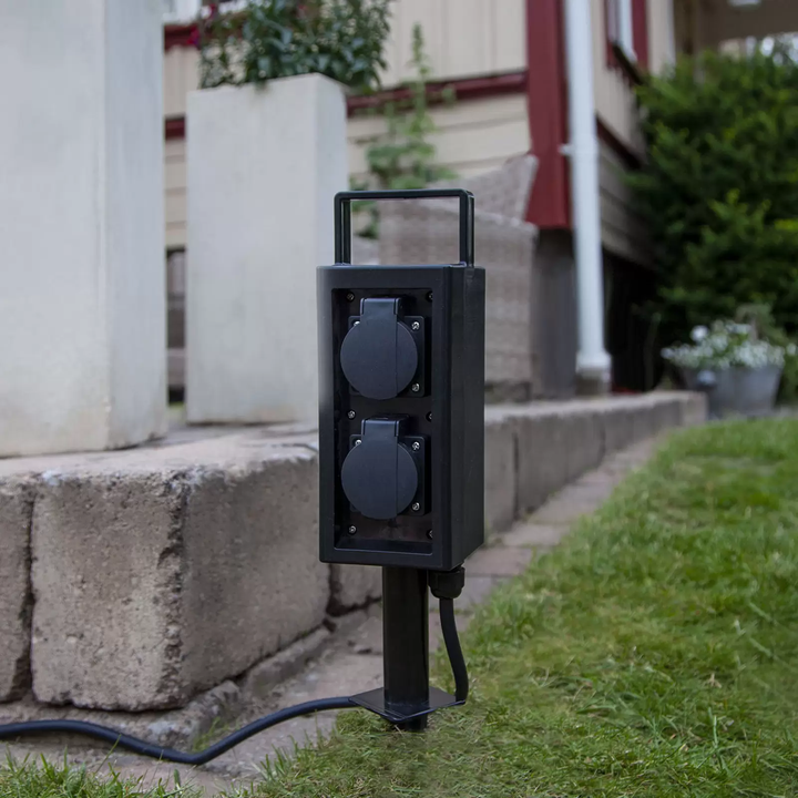 Steckdosensäule Rago 2-fach mit Erdspieß