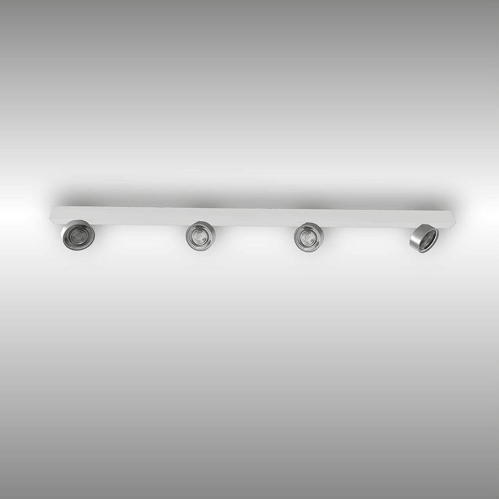 LUX-IT, Aufbaustrahler Swing 4-flammig, Weiss-Chromglanz, moderne Lichtlösung