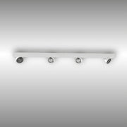 LUX-IT, Aufbaustrahler Swing 4-flammig, Weiss-Weiss, moderne Deckenbeleuchtung
