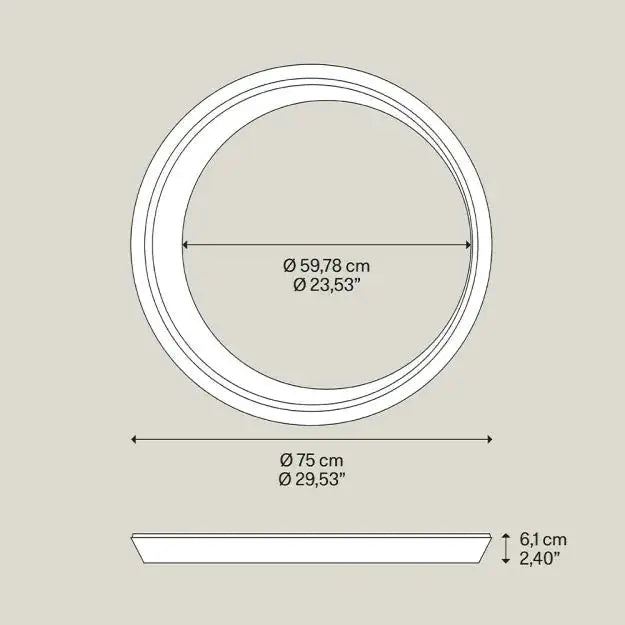 Lodes, Deckenleuchte Tidal, 75cm, Skizze