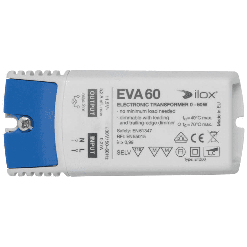 EVA 60 elektronischer Trafo für Beleuchtung mit weißem Gehäuse