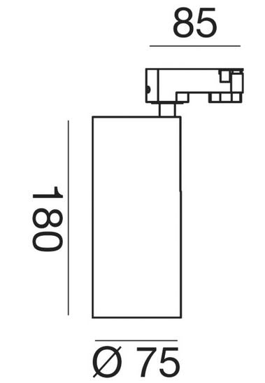 3-Phasen-Stromschienenstrahler Tube Power 20W