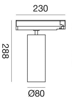 3-Phasen-Stromschienenstrahler Tube Power 40W