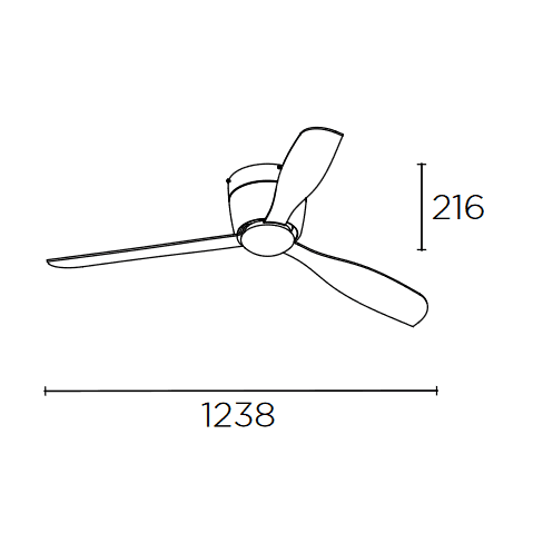 Leds-C4, Deckenventilator Bora, 123cm, Skizze