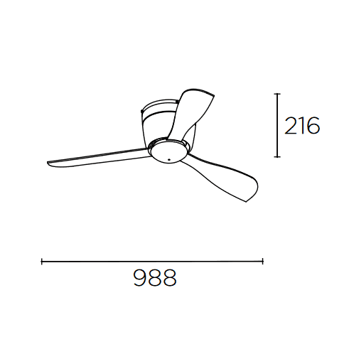Leds-C4, Deckenventilator Bora, 98cm, Skizze