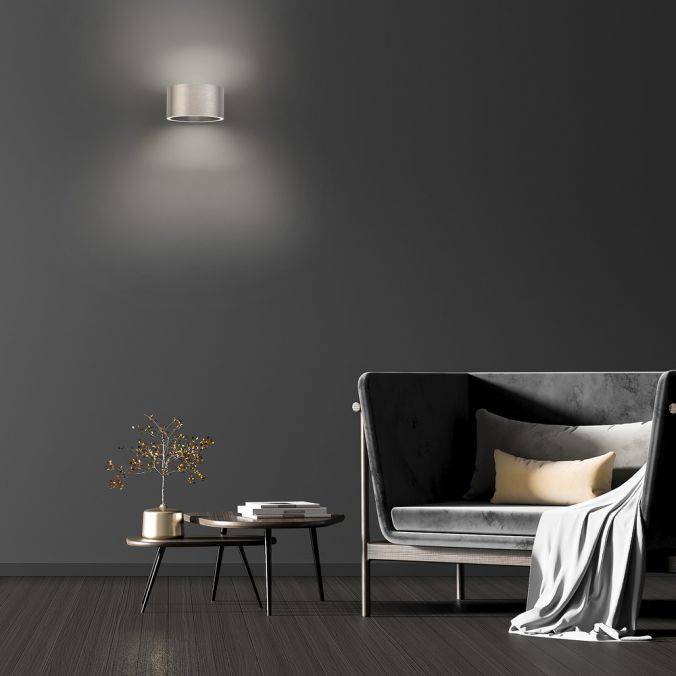 Wandleuchte Clipse in modernem Design, Up/Down Licht, minimalistische Aluminium-Oberfläche