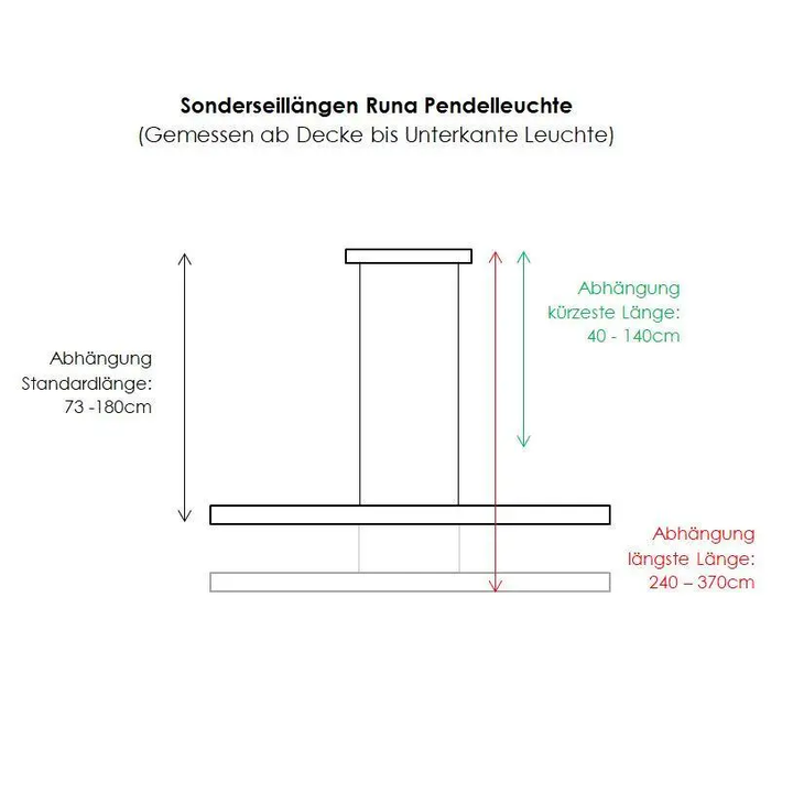 1x Pendelleuchte Runa 132cm, schwarz, Retourenartikel