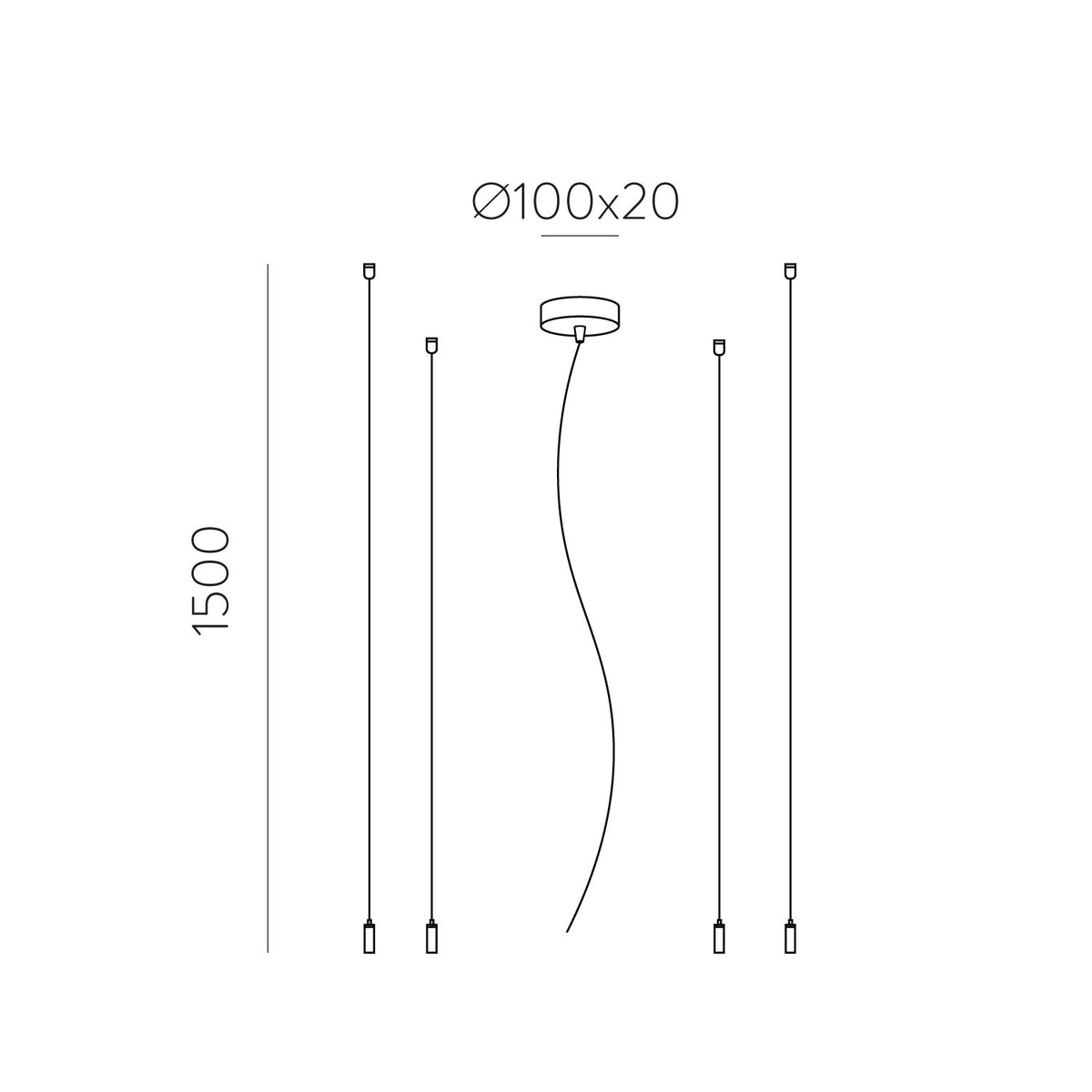 ACB Iluminacion, Baldachin ACB, Dezentral 150cm Skizze, technische Lichtplanung