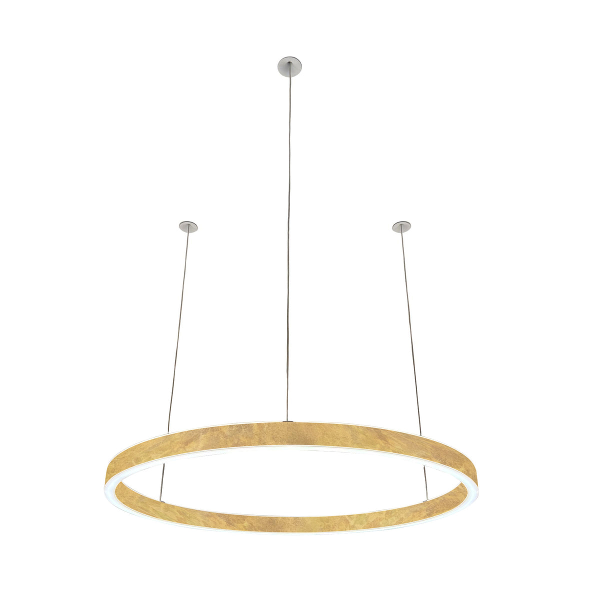 Braga, Pendelleuchte Loop 24V, 75cm Blattgold, hochwertige Raumbeleuchtung
