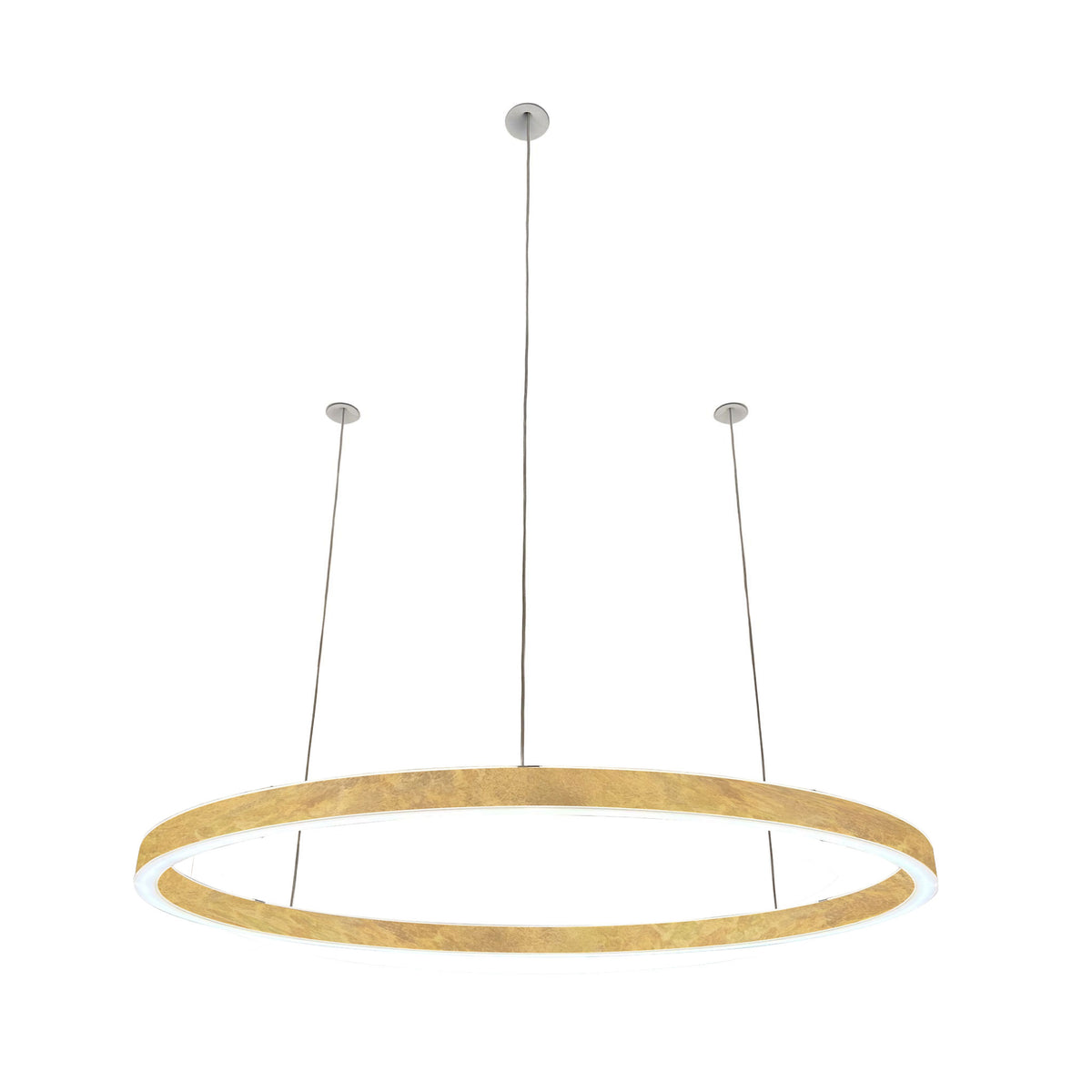 Braga, Pendelleuchte Ovally 24V, 105cm Blattgold, hochwertige Raumbeleuchtung