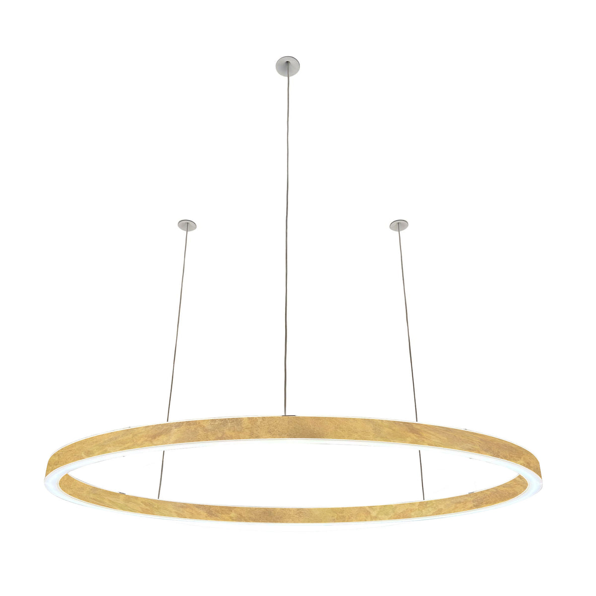 Braga, Pendelleuchte Ovally 24V, 140cm Blattgold, hochwertige Lichtlösung