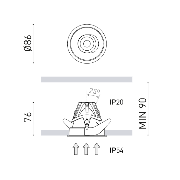 Einbaustrahler Buddy Tilt