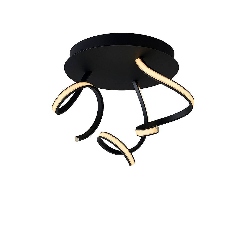 Moderne LED Deckenleuchte Gloria, 5 Licht, 45W, 3750lm, schwarzes Design