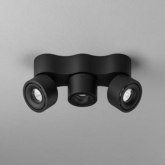 DLS Lighting, Aufbaustrahler Clippo S klein Trio, Schwarz, moderner Aufbaustrahler