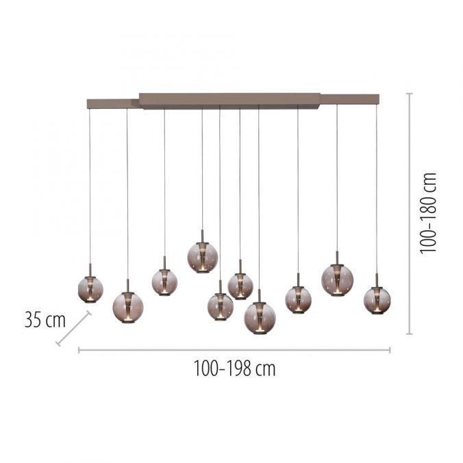 Pure, Pendelleuchte E-Infinity, Skizze, technische Lichtplanung