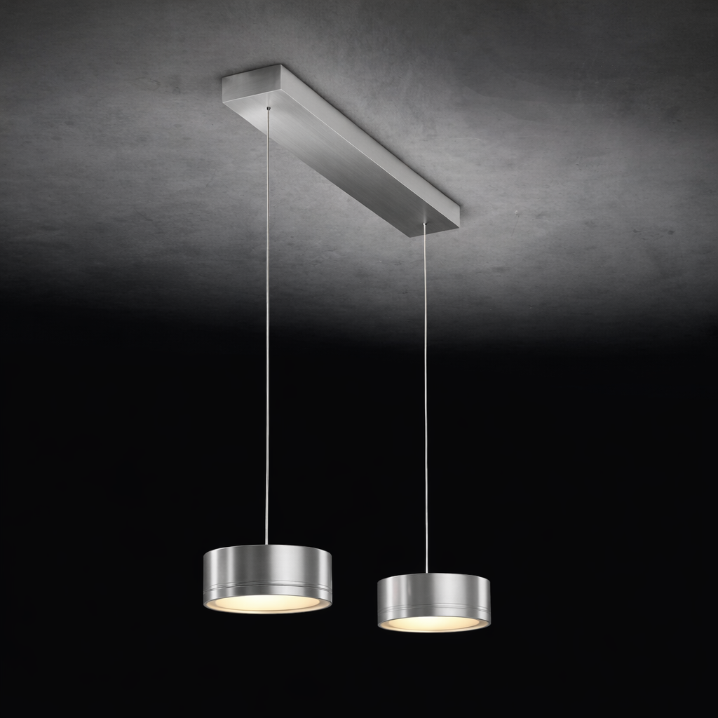 Holtkötter, Pendelleuchte Favor, 2-flammig Aluminium, moderne Pendelleuchte