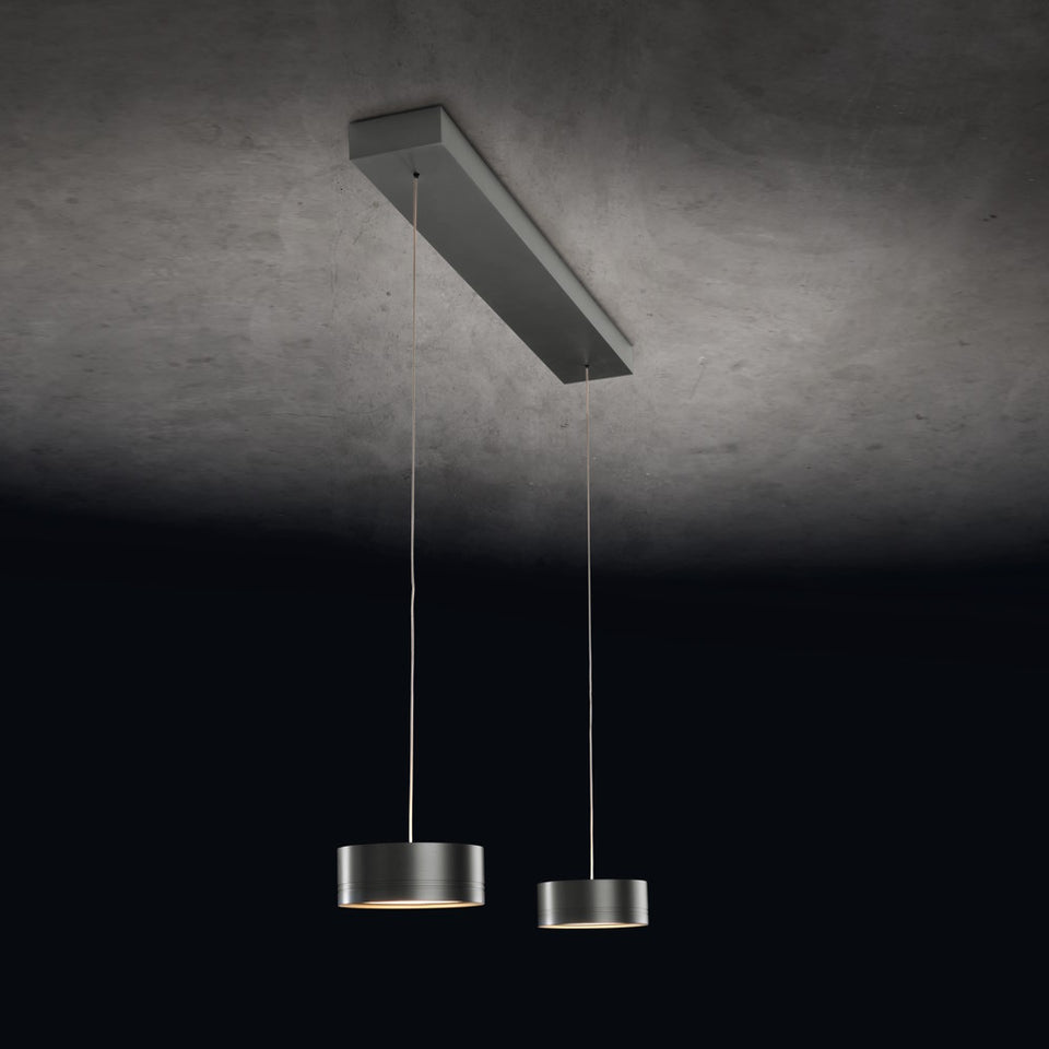Holtkötter, Pendelleuchte Favor, 2-flammig Platin, moderne Pendelleuchte